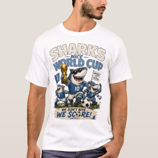 T-shirt Équipe de football de requins drôle dessin animé –