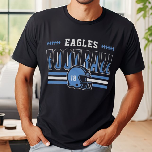 T-shirt Équipe de football masculin bleu et noir (Créateur téléchargé)