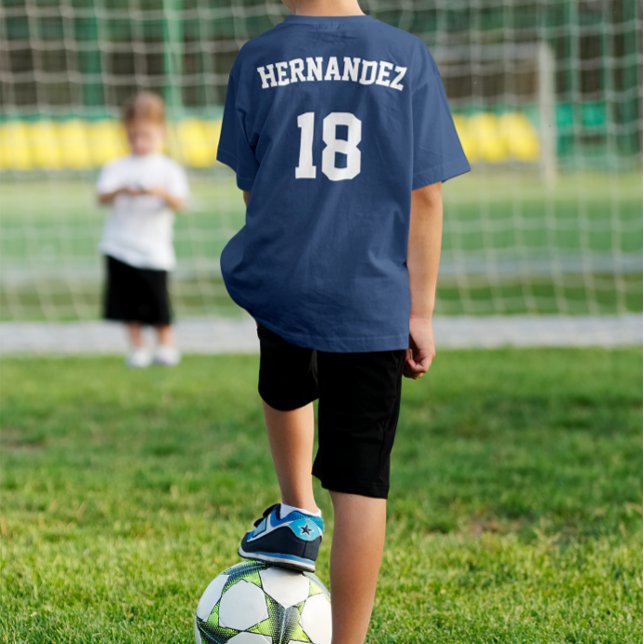 T-shirt Équipe de football, Nom du joueur et Numéro Jersey (Soccer player name and number on the back.)
