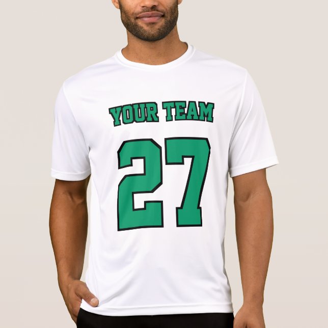 T-shirt Équipe de football Nom Numéro Green Stroke (Devant)