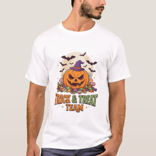 T-shirt Équipe de friandises de sorcière Chapeau Citrouill