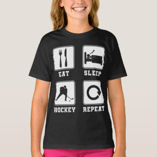 T-shirt Équipe de hockey sur glace DormirHockeyRépéter