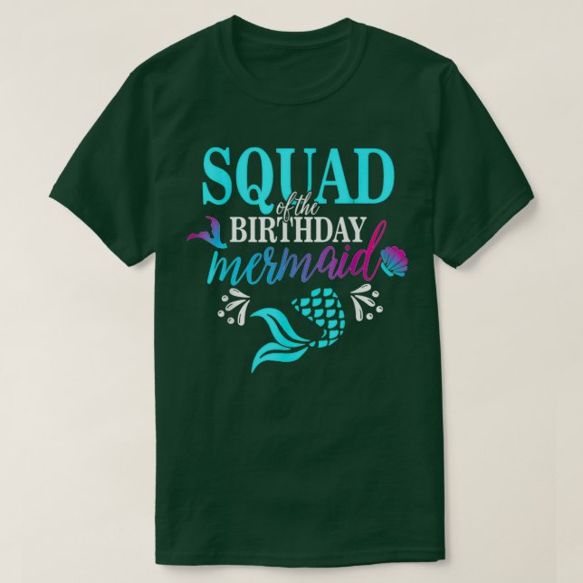 T-shirt Équipe De La Famille D'Hommage De Sirène D'Anniver (Design devant)