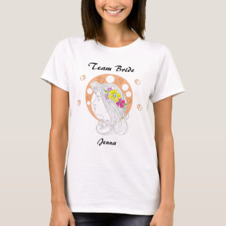 T-shirt Équipe de la mariée | Dessin à main levée personna