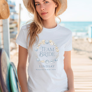 T-shirt Équipe de la mariée ! Élégante mariée de plage coq