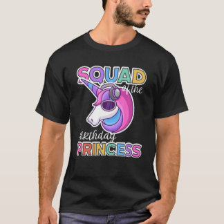 T-shirt Équipe De L'Anniversaire Unicorn Princess Girl