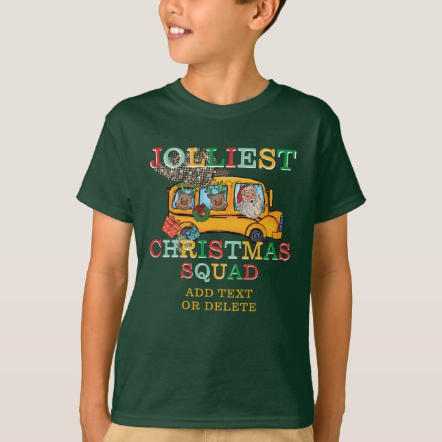 T-shirt Équipe de l'école d'autobus de Père Noël (Devant)