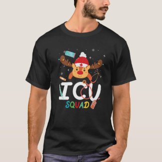 T-shirt Équipe de l'ICU Rindeer drôle Stethoscope Infirmiè