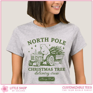T-shirt Équipe de livraison d'arbres de Noël du Pôle Nord