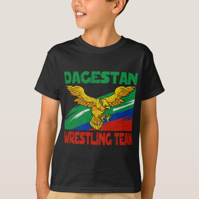 T-shirt Équipe De Lutte Du Daghestan. Caucase : Un petit c (Devant)