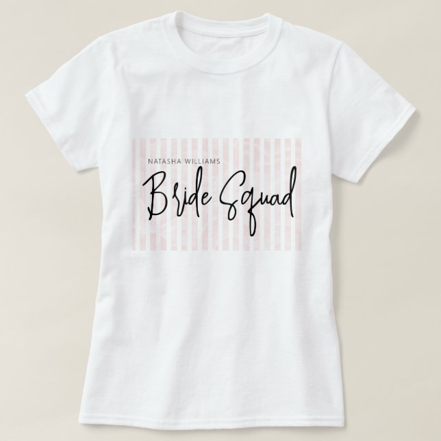 T-shirt Équipe de mariée chic soirée pyjama (Design devant)