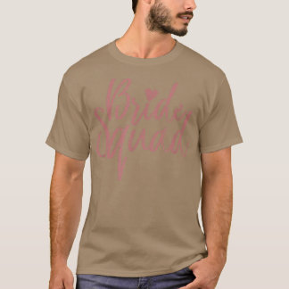 T-shirt Équipe de mariée Rose Mignonne Demoiselle d'honneu