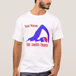 T-shirt Équipe de natation, votre nom, nageur libre