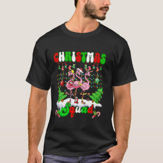 T-shirt Équipe de Noël Amour Flamingo Famille Noël Lumière