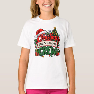 T-shirt Équipe de Noël au nom de famille personnalisé
