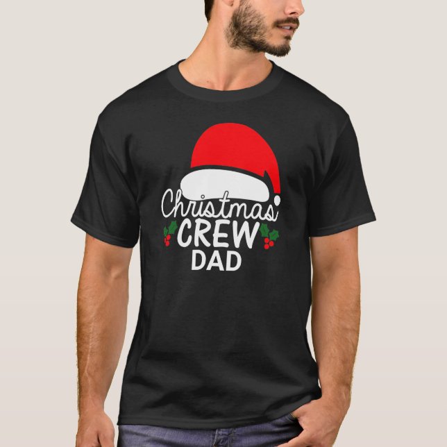 T-shirt Équipe de Noël personnalisée Papa Famille Santa Ha (Devant)