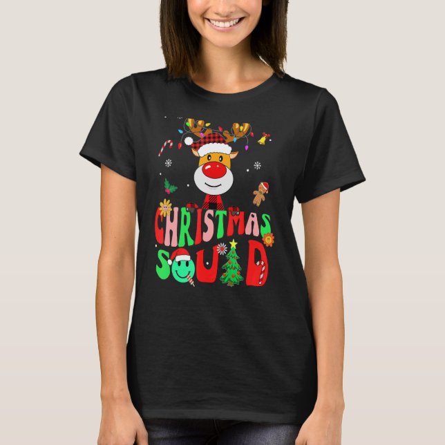 T-shirt Équipe de Noël Reindeer Family 2022 Père Noël Ha (Devant)