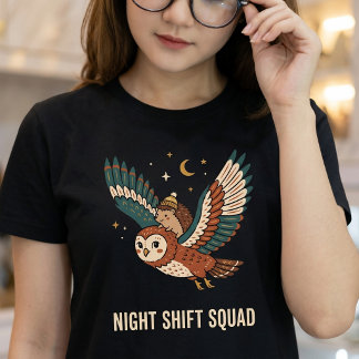 T-shirt Équipe de nuit Chouette et Hérisson
