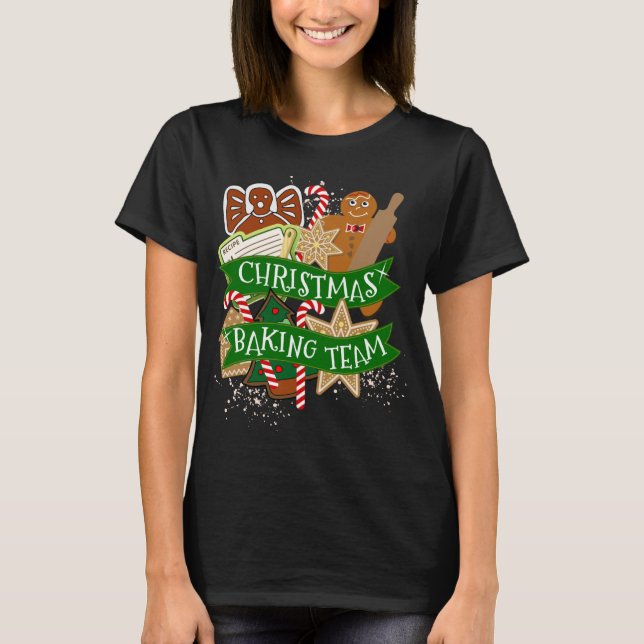 T-shirt Équipe de pâtisserie de Noël Pain d'épice biscuit  (Devant)