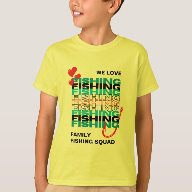 T-shirt Équipe de PÊCHE AMOUREUX de la famille (Devant)