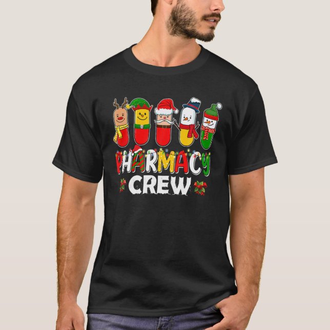 T-shirt Équipe de pharmacie, Pharmaciste Technicien Noël (Devant)