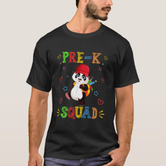 T-shirt Équipe de pré-maternelle Panda Retour à l'école