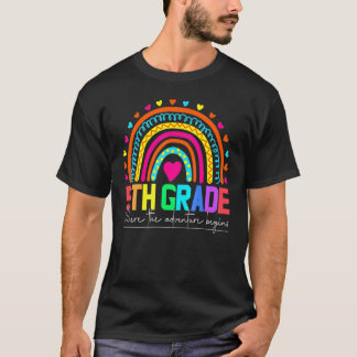 T-shirt équipe de professeur d'arc-en-ciel de 5e année équ
