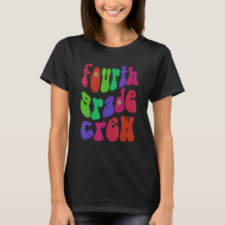 T-shirt Équipe de quatrième année rétro Bonjour 4e Gr rose