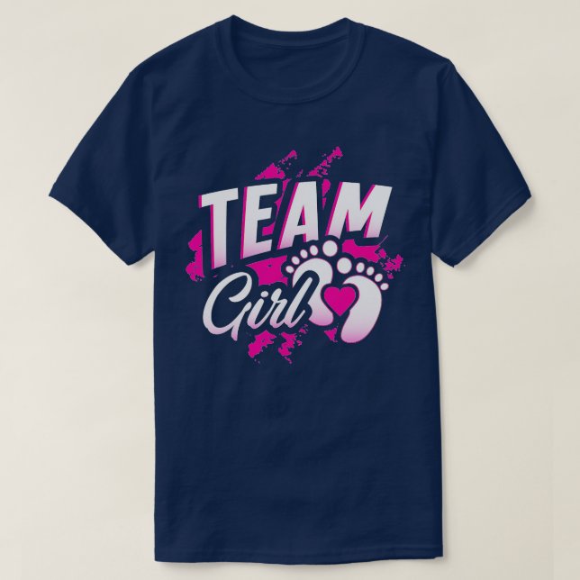 T-shirt Équipe de révélation de sexe fille Baby shower fêt (Design devant)