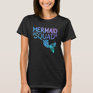 T-shirt Équipe De Sirène Anniversaire Enfants Filles Femme