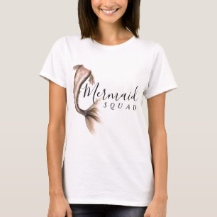 T-shirt Équipe de sirènes   Terracotta Soft Peach Bachelor