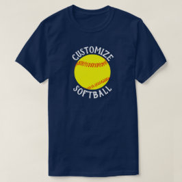 T-shirt Équipe de softball de terrain rapide, nom et numér