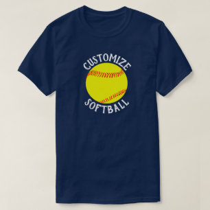 T-shirt Équipe de softball de terrain rapide, nom et numér