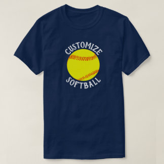 T-shirt Équipe de softball de terrain rapide, nom et numér