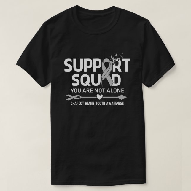 T-shirt Équipe de soutien aux guerriers Charcot Marie Toot (Design devant)