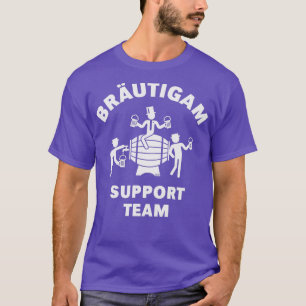 T-shirt Équipe de soutien du marié JGA tonneau de bière bl