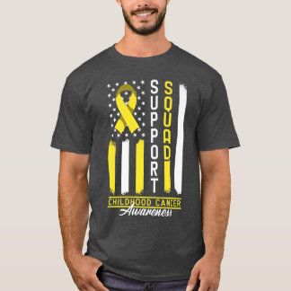 T-shirt Équipe de soutien I Gold Awareness Ribbon I Childh
