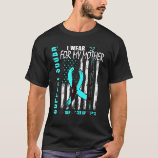 T-shirt Équipe De Soutien Je Porte Turquoise Pour Ma Maman