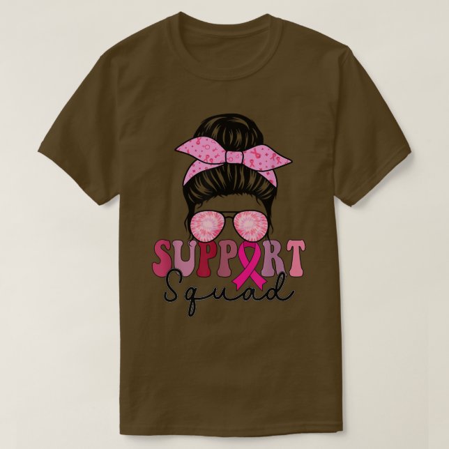 T-shirt Équipe de soutien Lutte contre le cancer du sein É (Design devant)