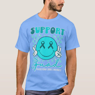 T-shirt Équipe de soutien Ruban sarcelle de sensibilisatio