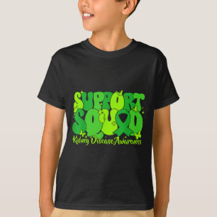 T-shirt Équipe de soutien ruban vert maladie rénale