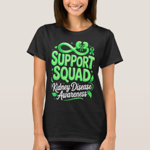 T-shirt Équipe de soutien ruban vert sensibilisation à la