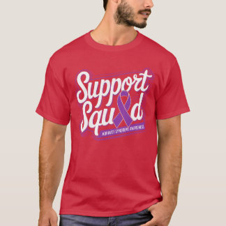 T-shirt Équipe de soutien Ruban Violet pour la sensibilisa