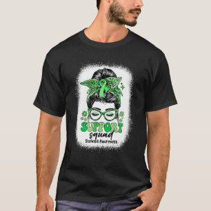 T-shirt Équipe de soutien super Messy Bun Sensibilisation