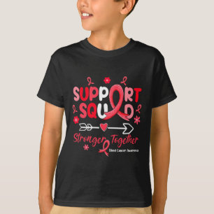 T-shirt Équipe de soutien super Rouge Ruban Sang Cancer Se