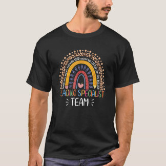 T-shirt Équipe de spécialistes de la lecture Boho Rainbow 