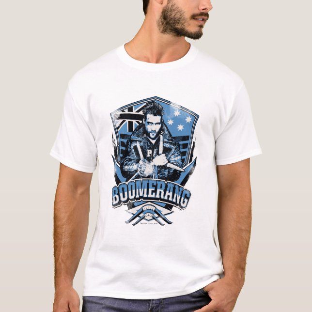 T-shirt Équipe de suicide | Badge Boomerang (Devant)