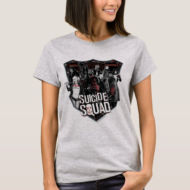 T-shirt Équipe de suicide | Badge de groupe photo (Devant)