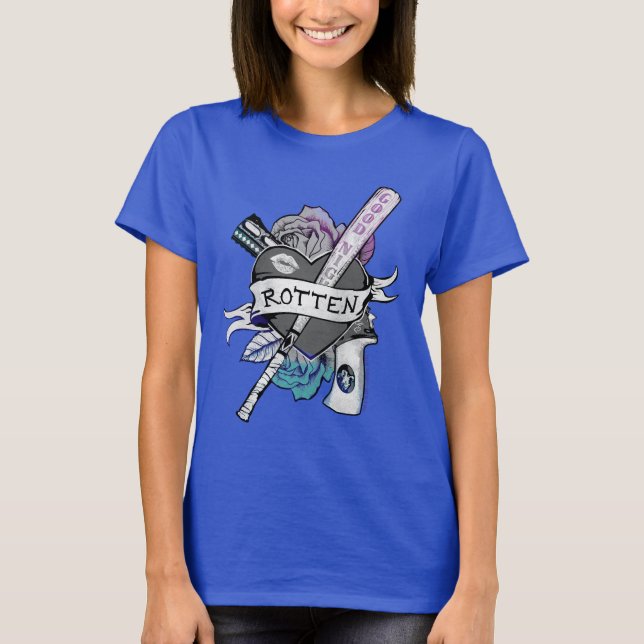 T-shirt Équipe de suicide | Harley Quinn "Rotten" Tattoo A (Devant)