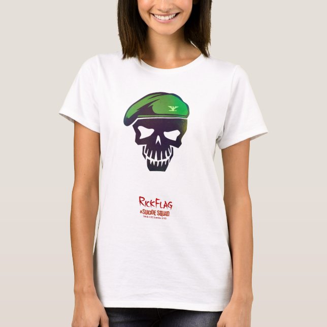 T-shirt Équipe de suicide | Icône Tête de drapeau de raque (Devant)